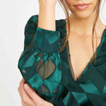 Ruby Top in Sea Moss Silk Geo Burnout