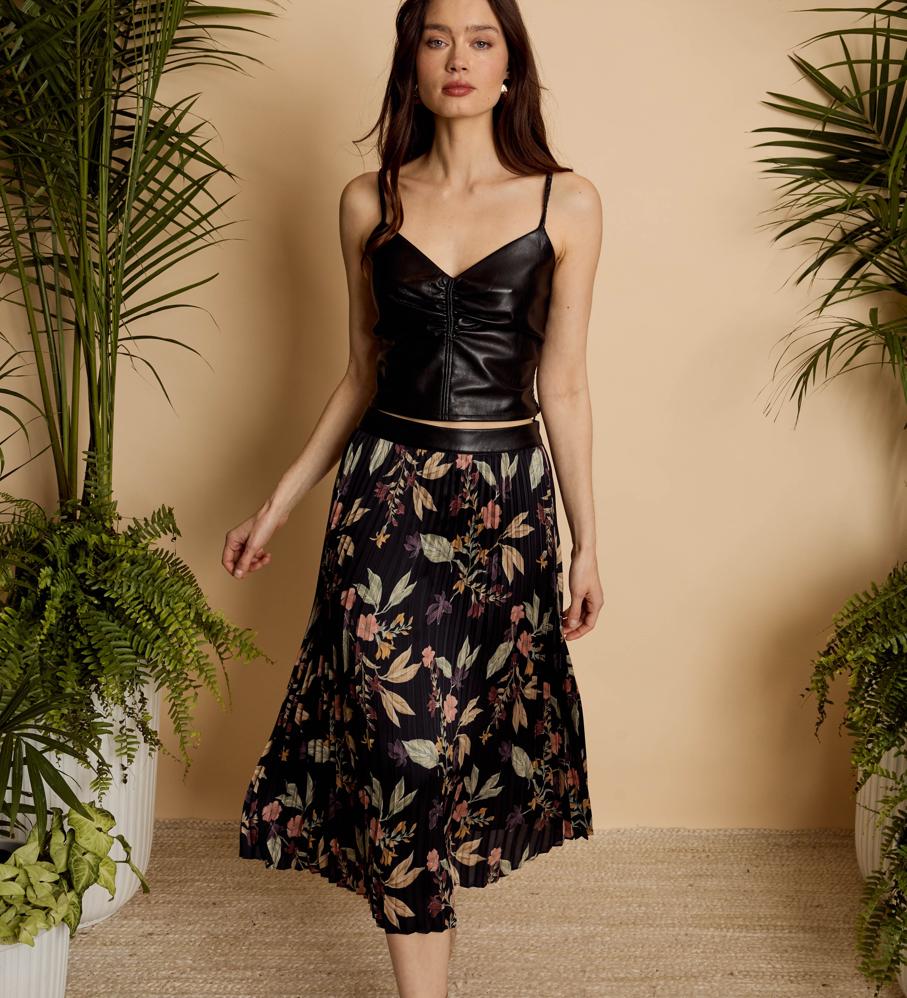 Marley Top in Black Vegan Leather