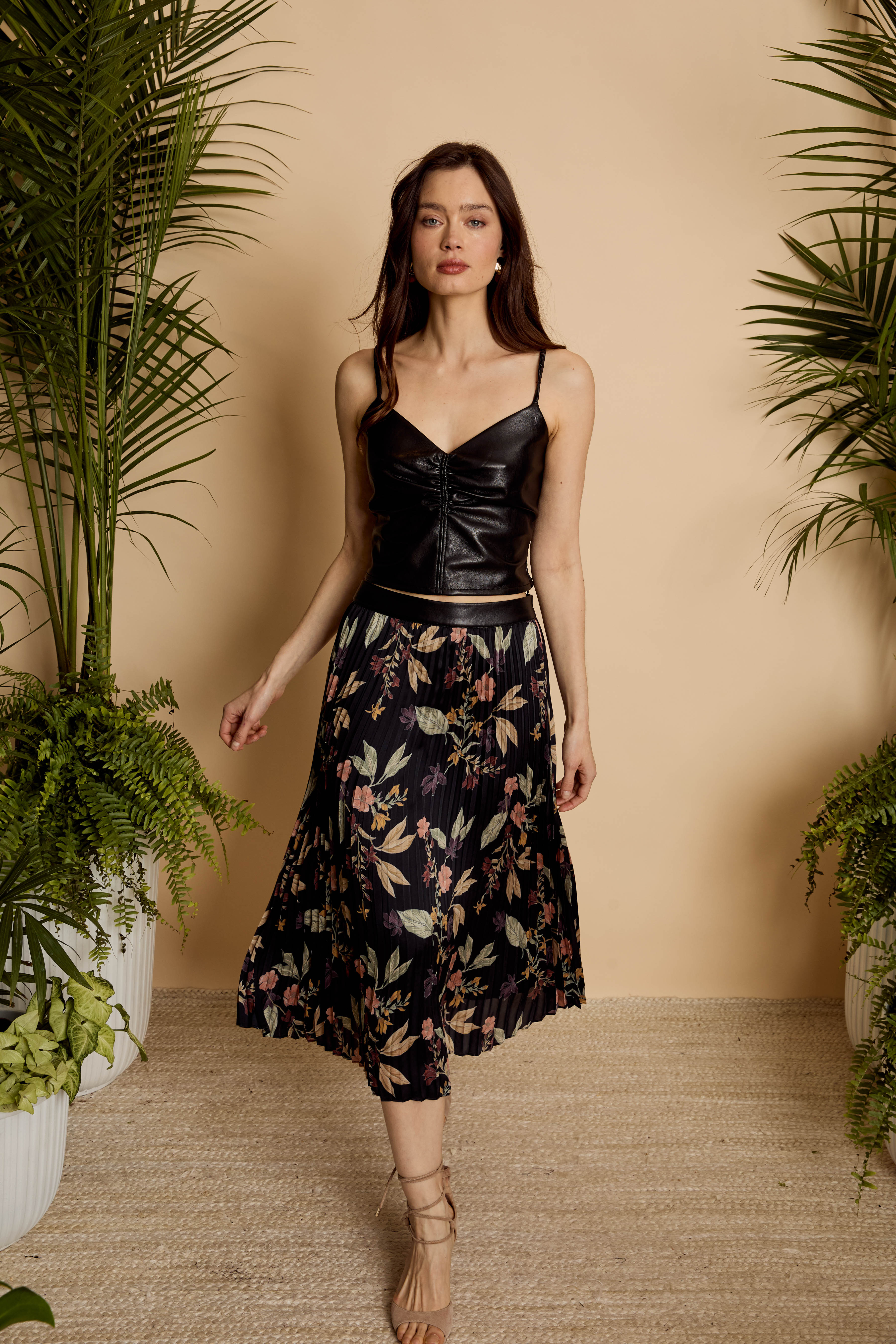 Marley Top in Black Vegan Leather