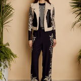 Cove Vest in Cream / Black