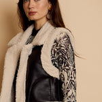 Cove Vest in Cream / Black