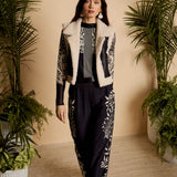 Cove Vest in Cream / Black