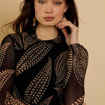 Marta Top in Star Dust Leaf