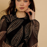 Marta Top in Star Dust Leaf