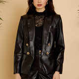 Kindra Jacket in Black Vegan Leather