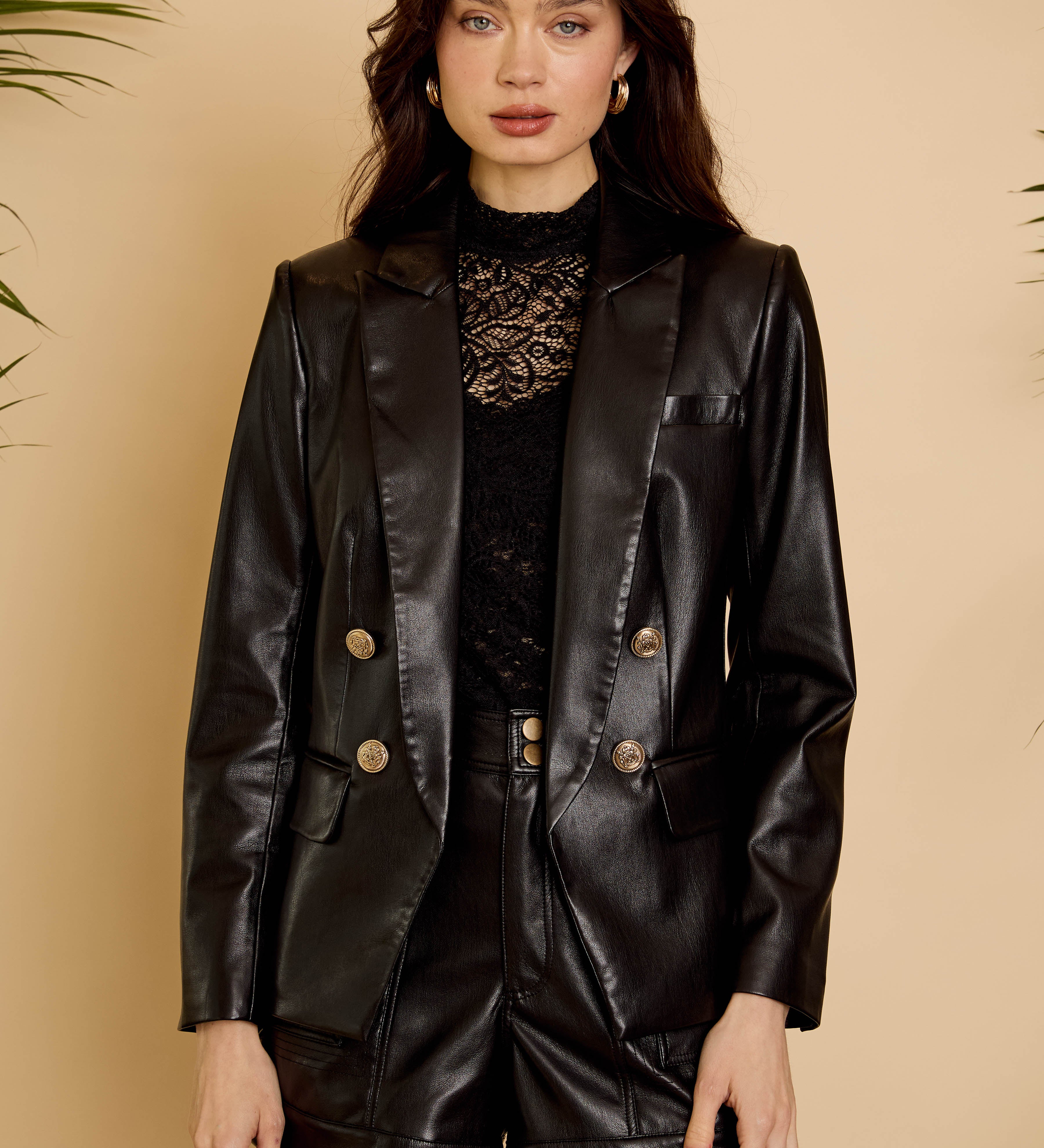 Kindra Jacket in Black Vegan Leather