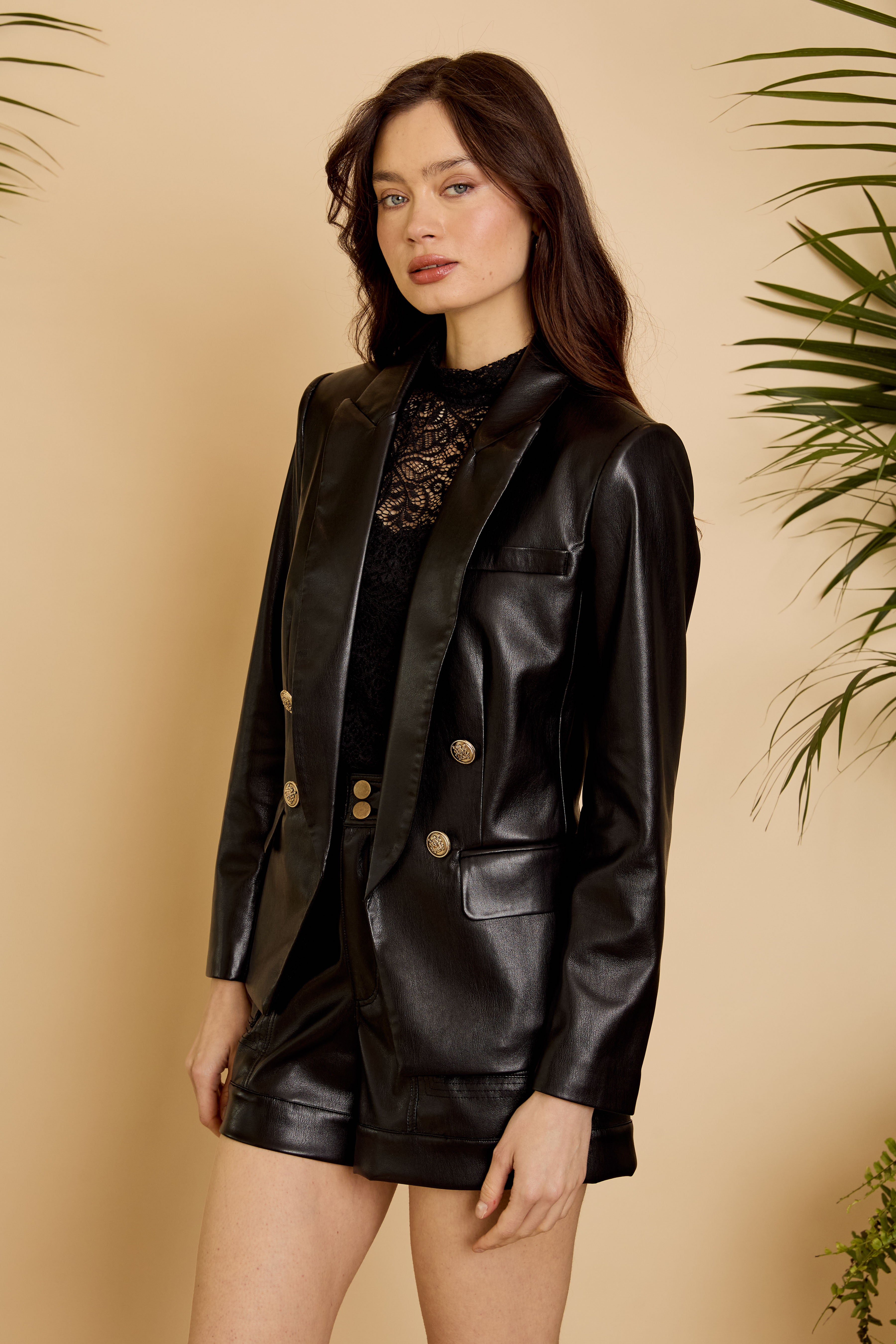 Kindra Jacket in Black Vegan Leather