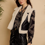 Cove Vest in Cream / Black