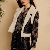 Cove Vest in Cream / Black