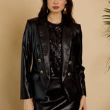 Kindra Jacket in Black Vegan Leather