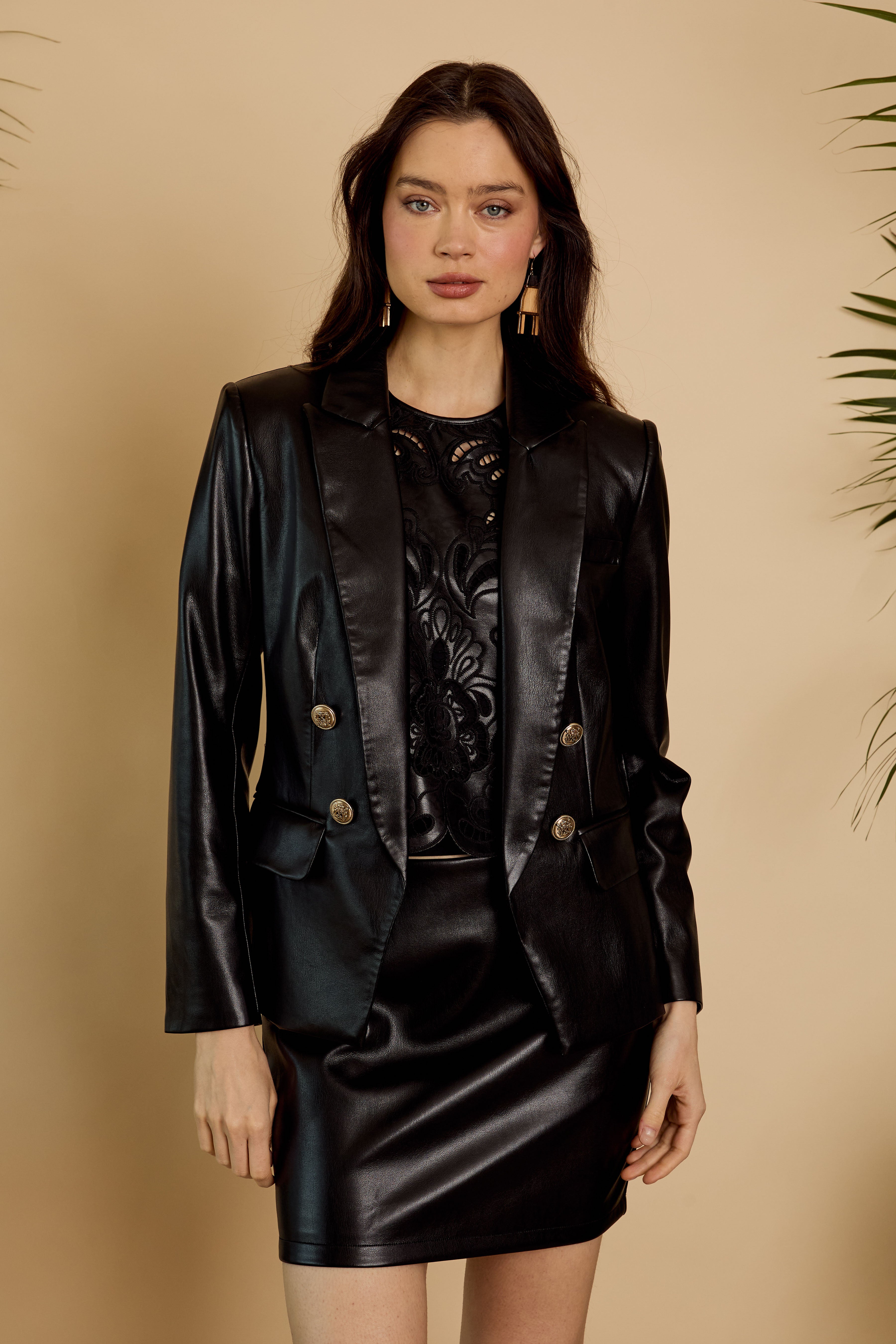Kindra Jacket in Black Vegan Leather
