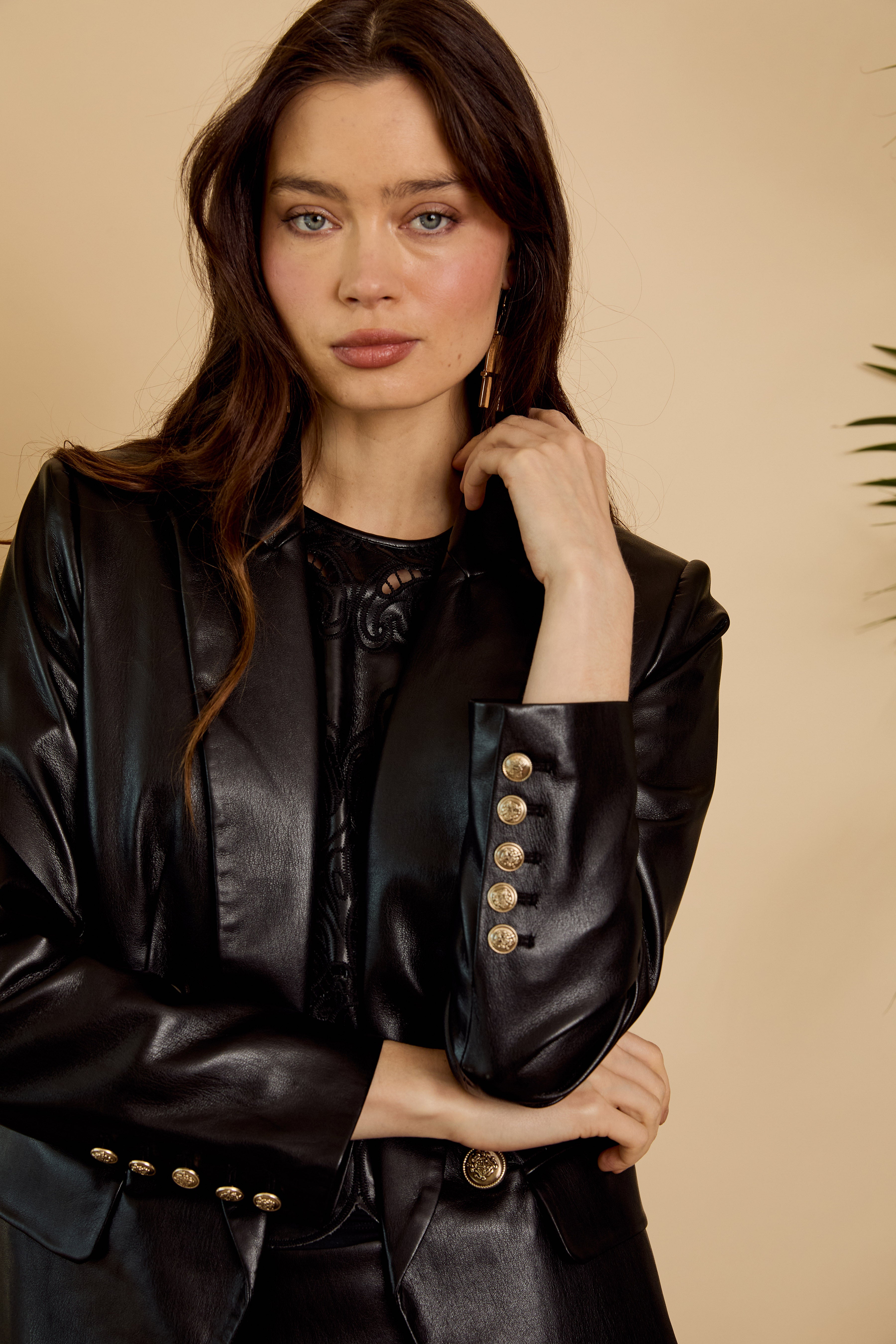 Kindra Jacket in Black Vegan Leather