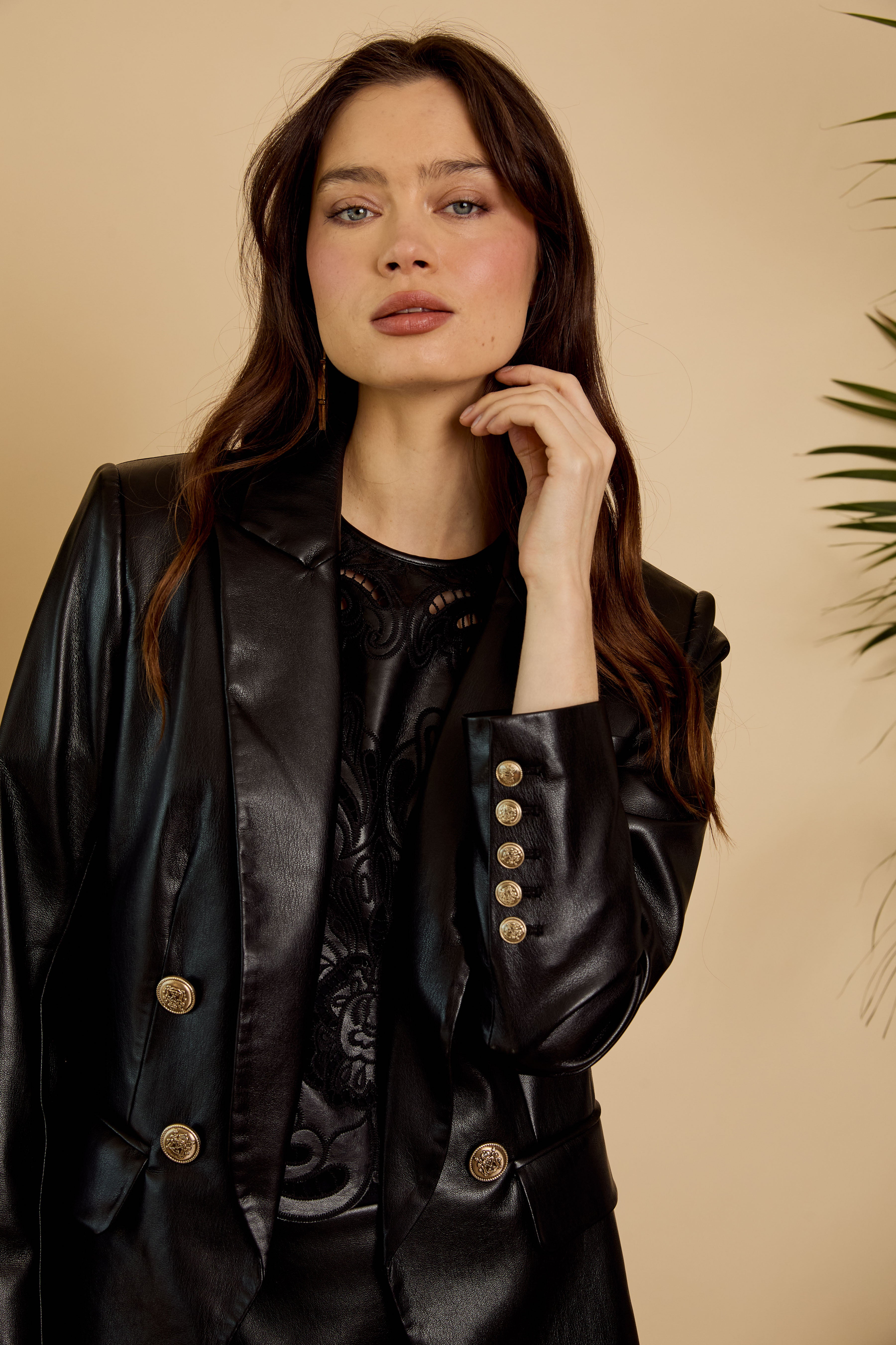 Kindra Jacket in Black Vegan Leather