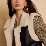 Cove Vest in Cream / Black