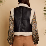 Cove Vest in Cream / Black