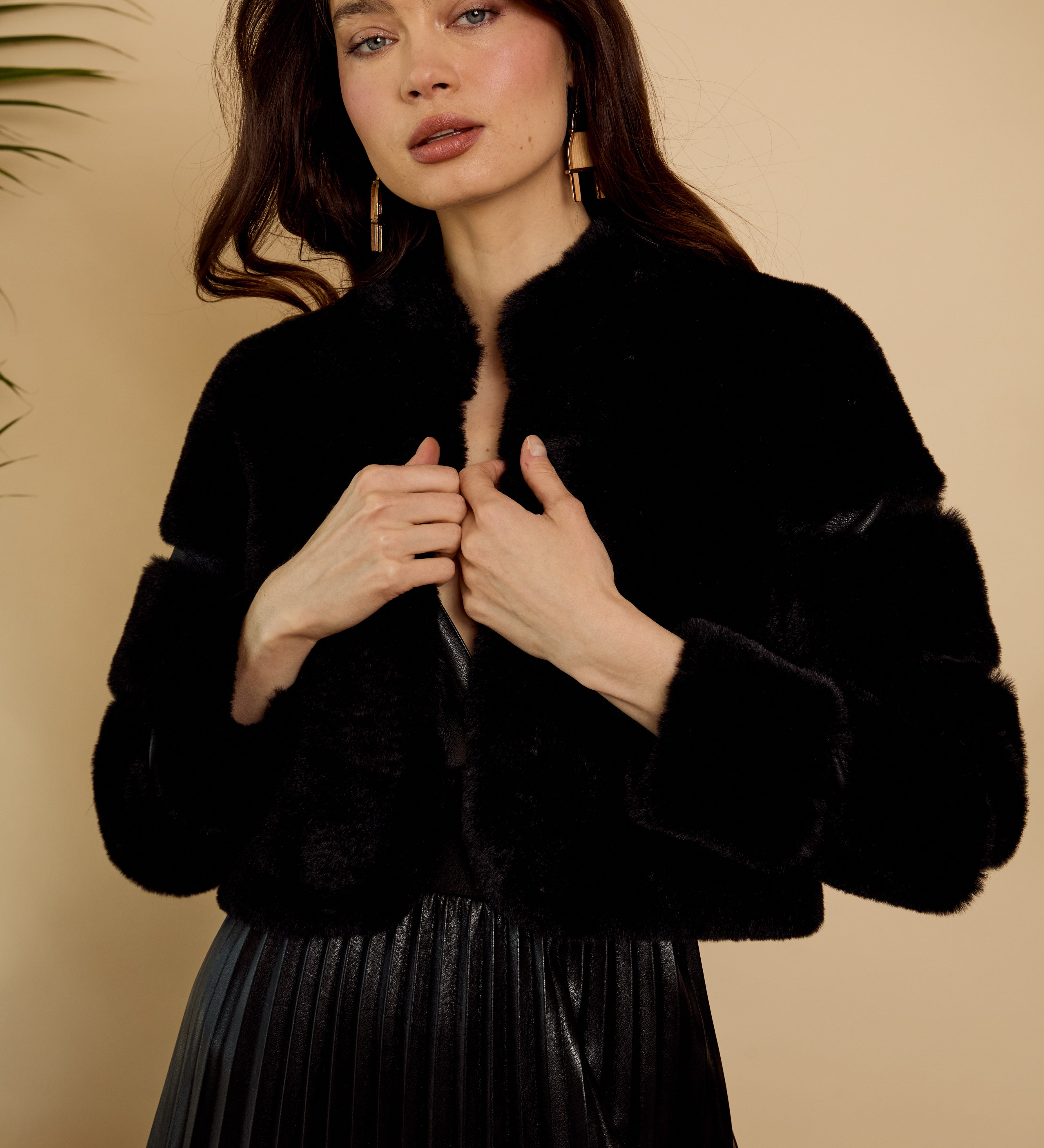 Abril Faux Fur Jacket in Black