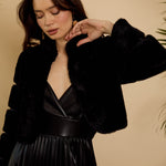 Abril Faux Fur Jacket in Black