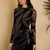 Marta Top in Star Dust Leaf