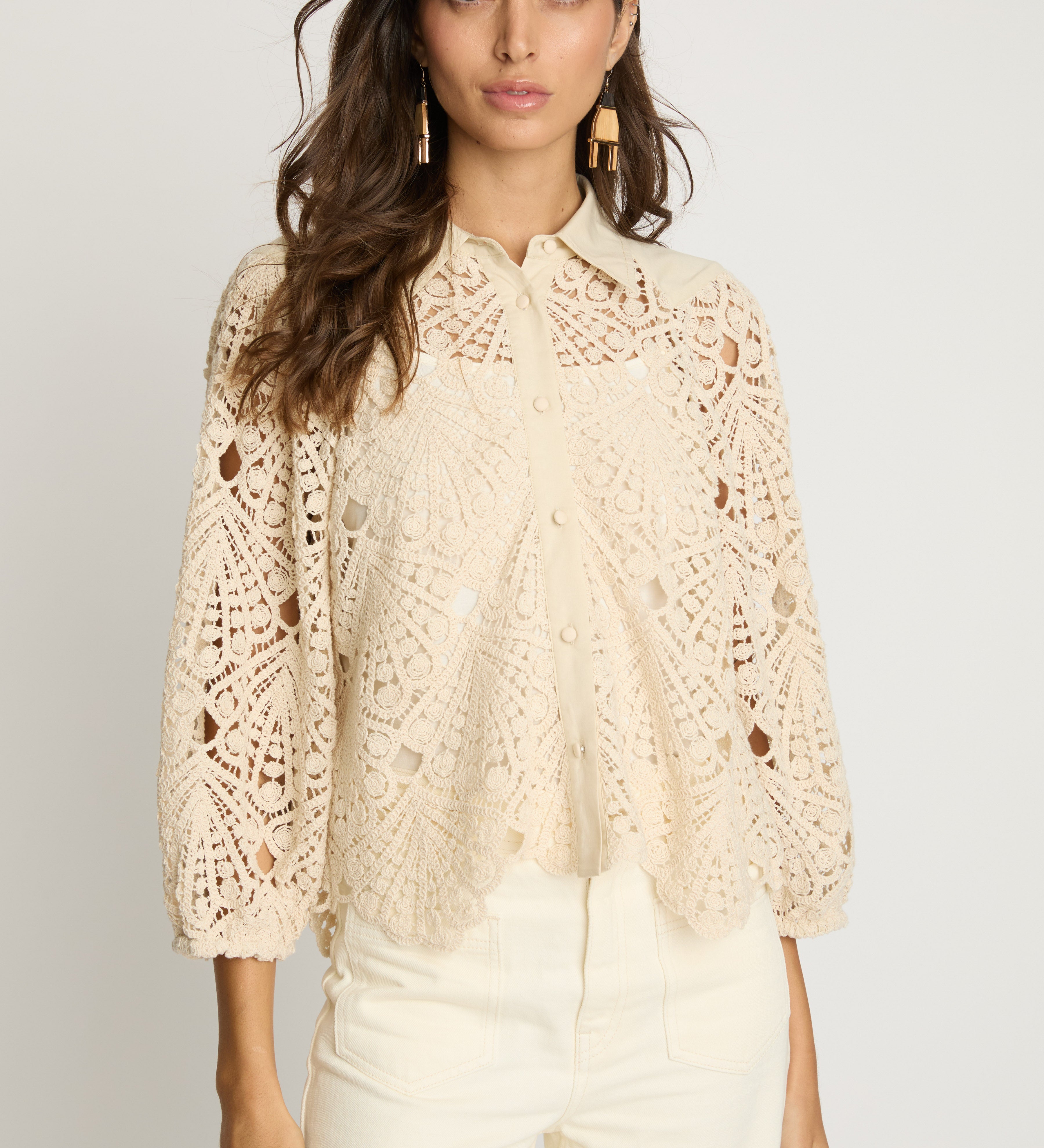 Juliette Top in Natural Lace