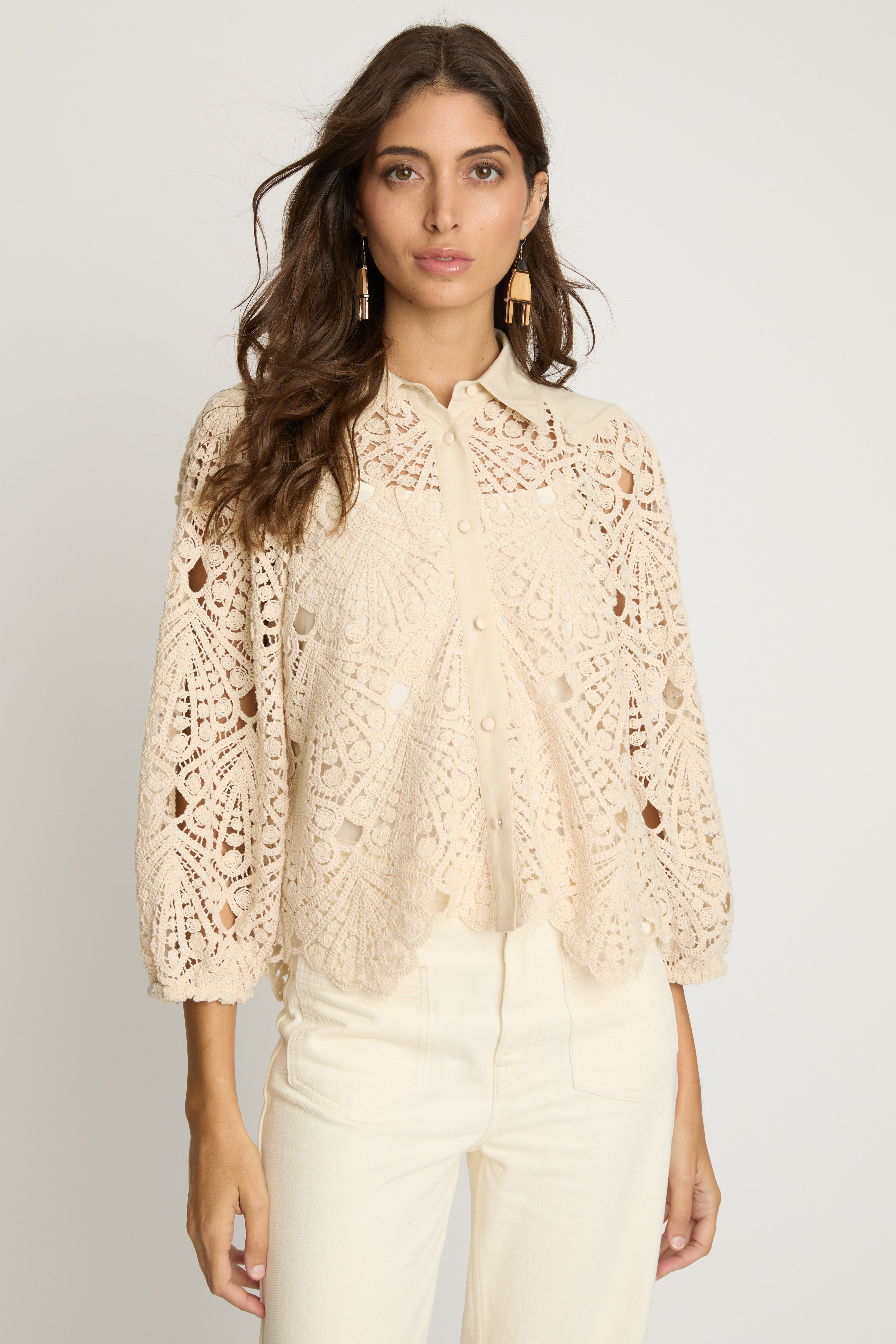 Juliette Top in Natural Lace