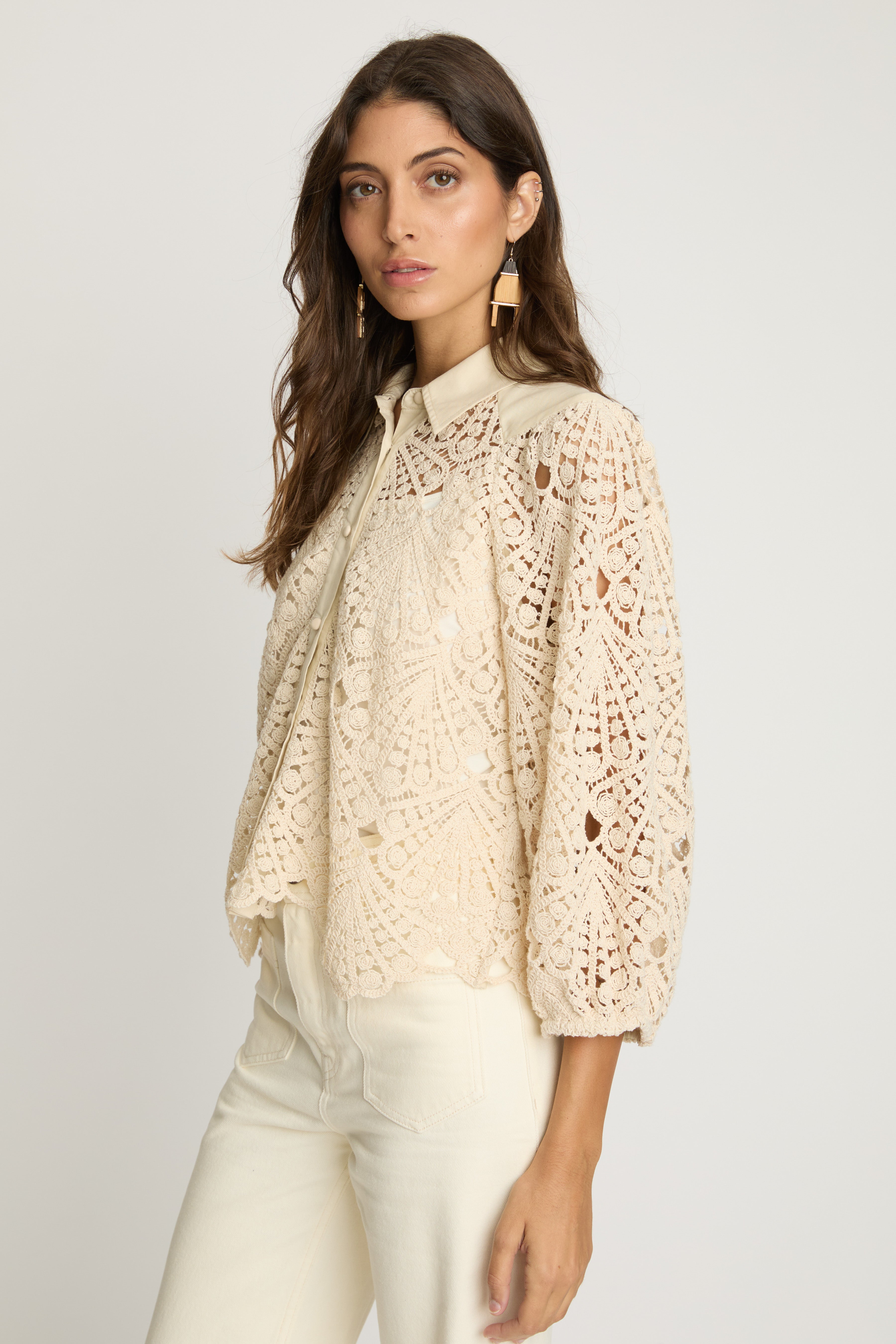 Juliette Top in Natural Lace