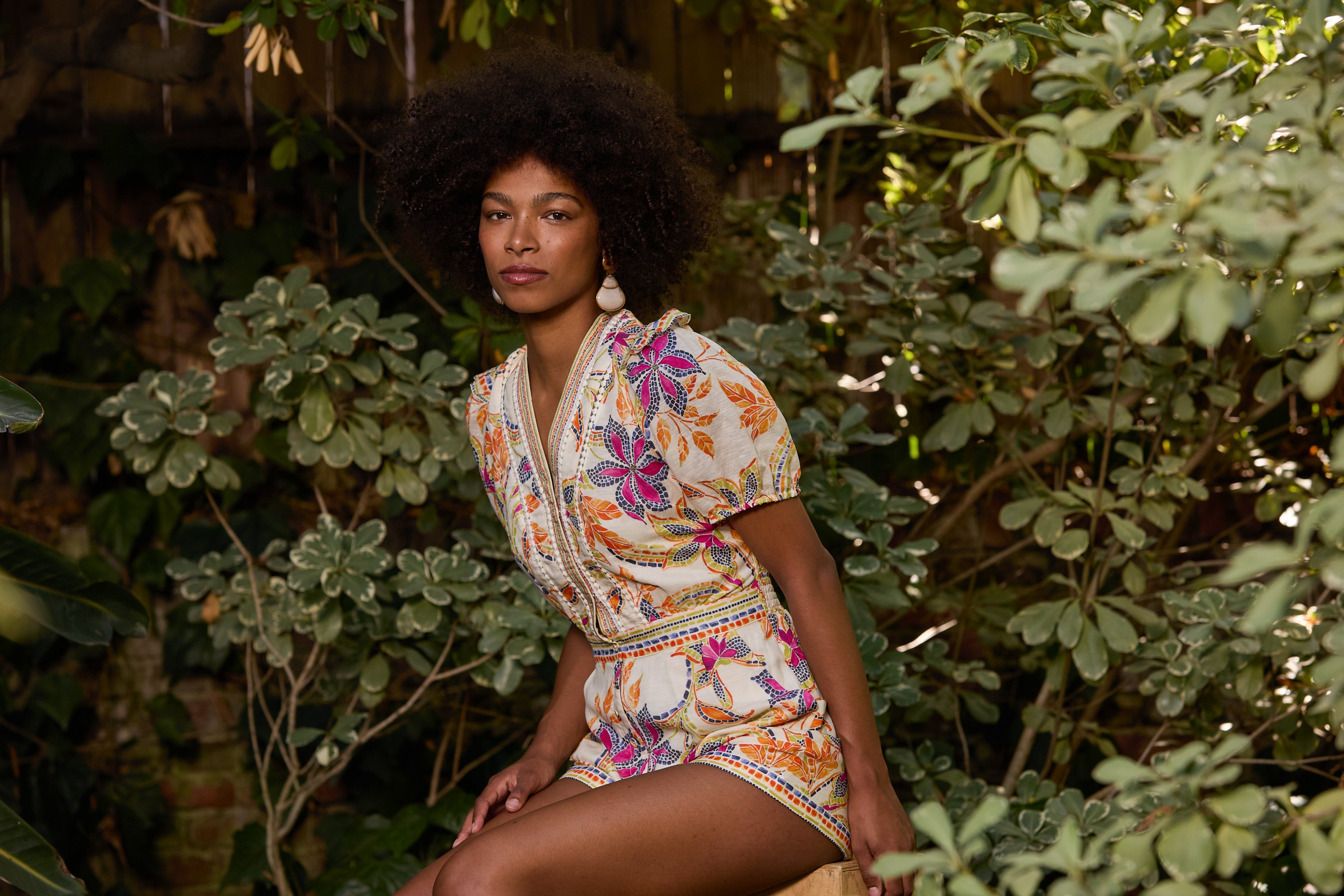 Dany Romper in Stitched Flower