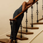 Jayda Dress in Teal Metallic Knit