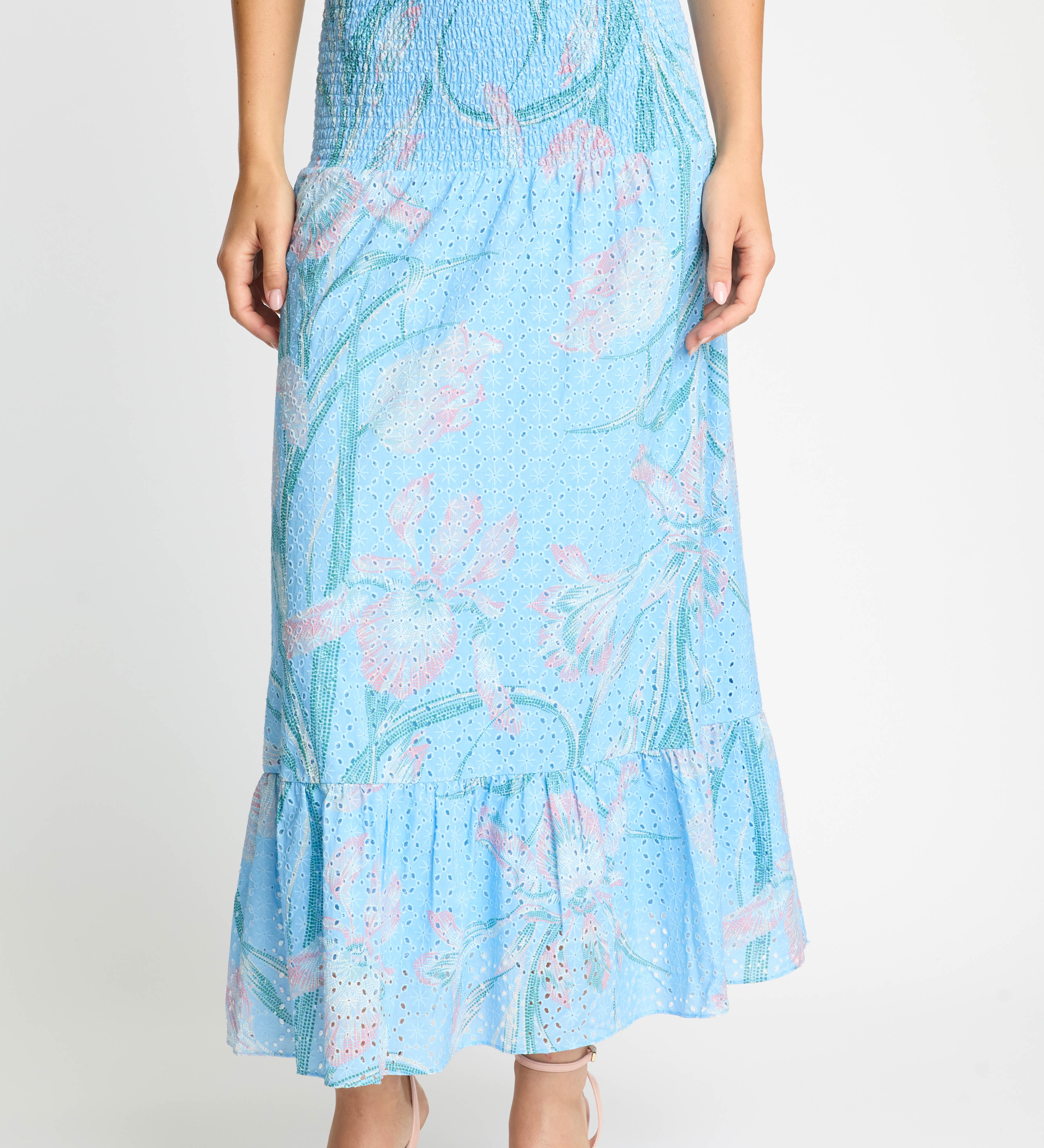 Chablis Skirt in Blue Ink & Bloom