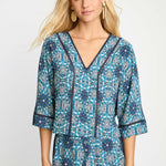 Mandolin Top in Midnight Medallion