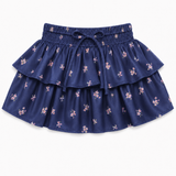 Willow Rose Bow Navy Satin Skort