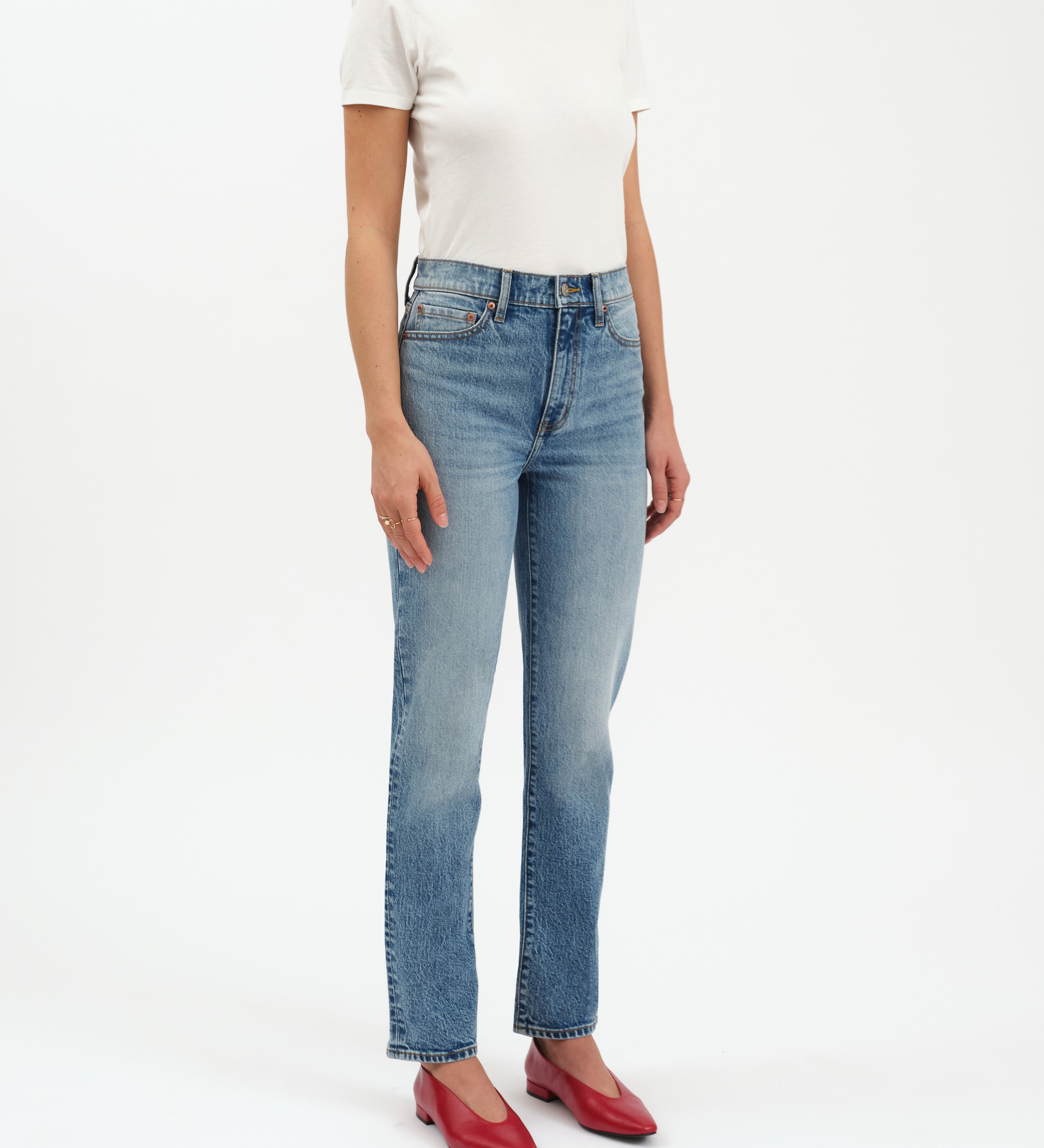 SMARTY PANTS HIGH RISE SLIM STRAIGHT