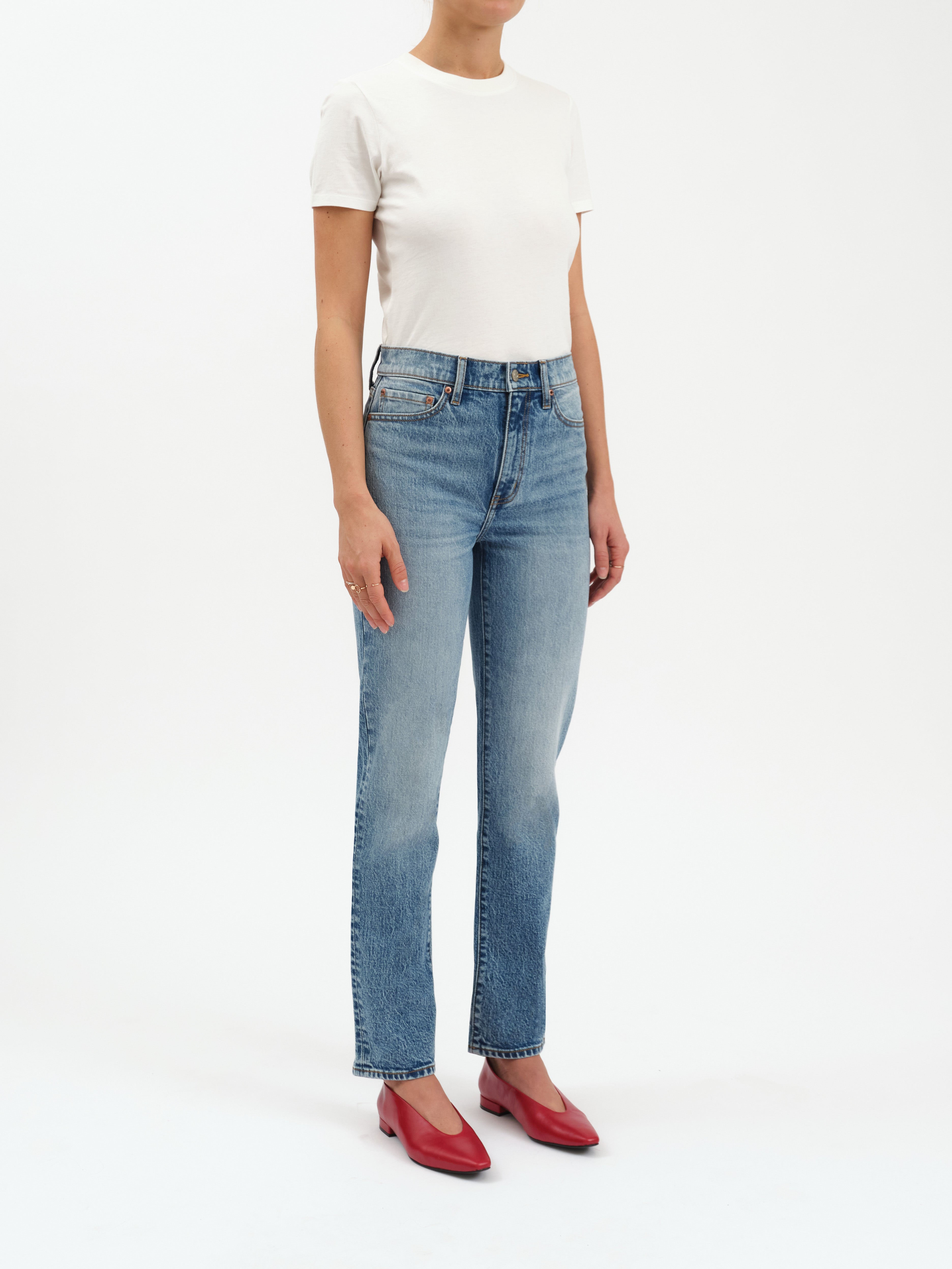 SMARTY PANTS HIGH RISE SLIM STRAIGHT