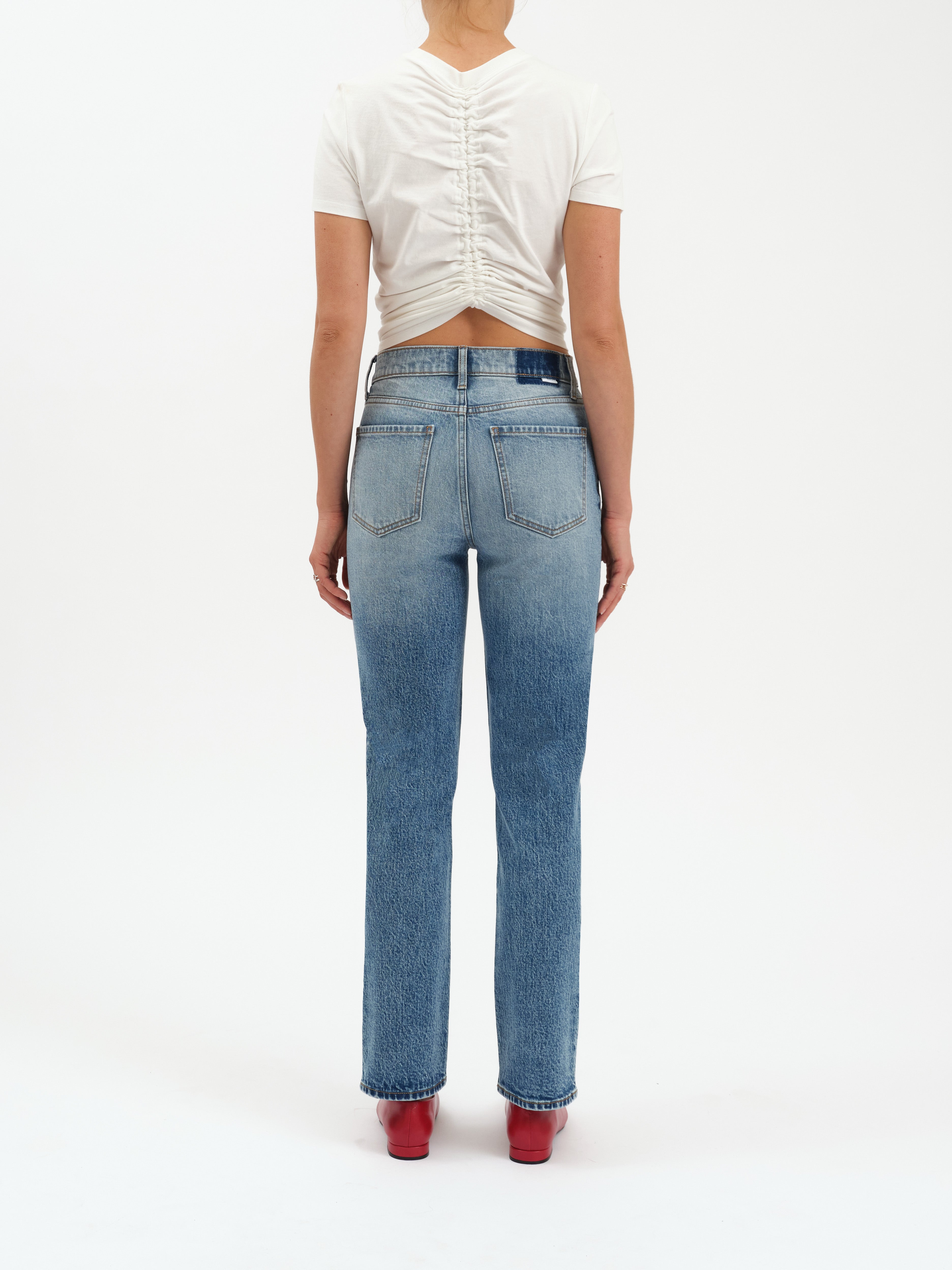 SMARTY PANTS HIGH RISE SLIM STRAIGHT