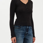 BUNNY EVERYDAY DAZE V-NECK L/S POINTELLE HENLEY