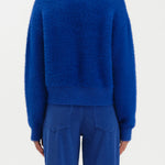 FUZZ CREWNECK EYELASH SWEATER
