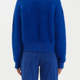 FUZZ CREWNECK EYELASH SWEATER
