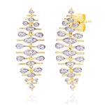 Gold CZ Drop Earrings