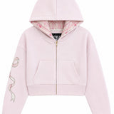 DYLAN BOW APPLIQUE ZIP HOODIE