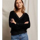 PerfectWhiteTee Ember Velour V Neck Sweatshirt