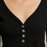 PerfectWhiteTee Evangeline Sweater Rib Longsleeve V Neck