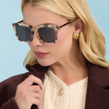 DIFF Eyewear Bella Cream Tortoise Grey Sunglasses