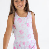 Flowers by Zoe White Pink Bow Tank Top