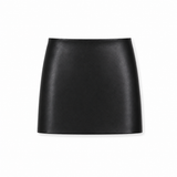 Sara Black Vegan Leather Mini Skirt