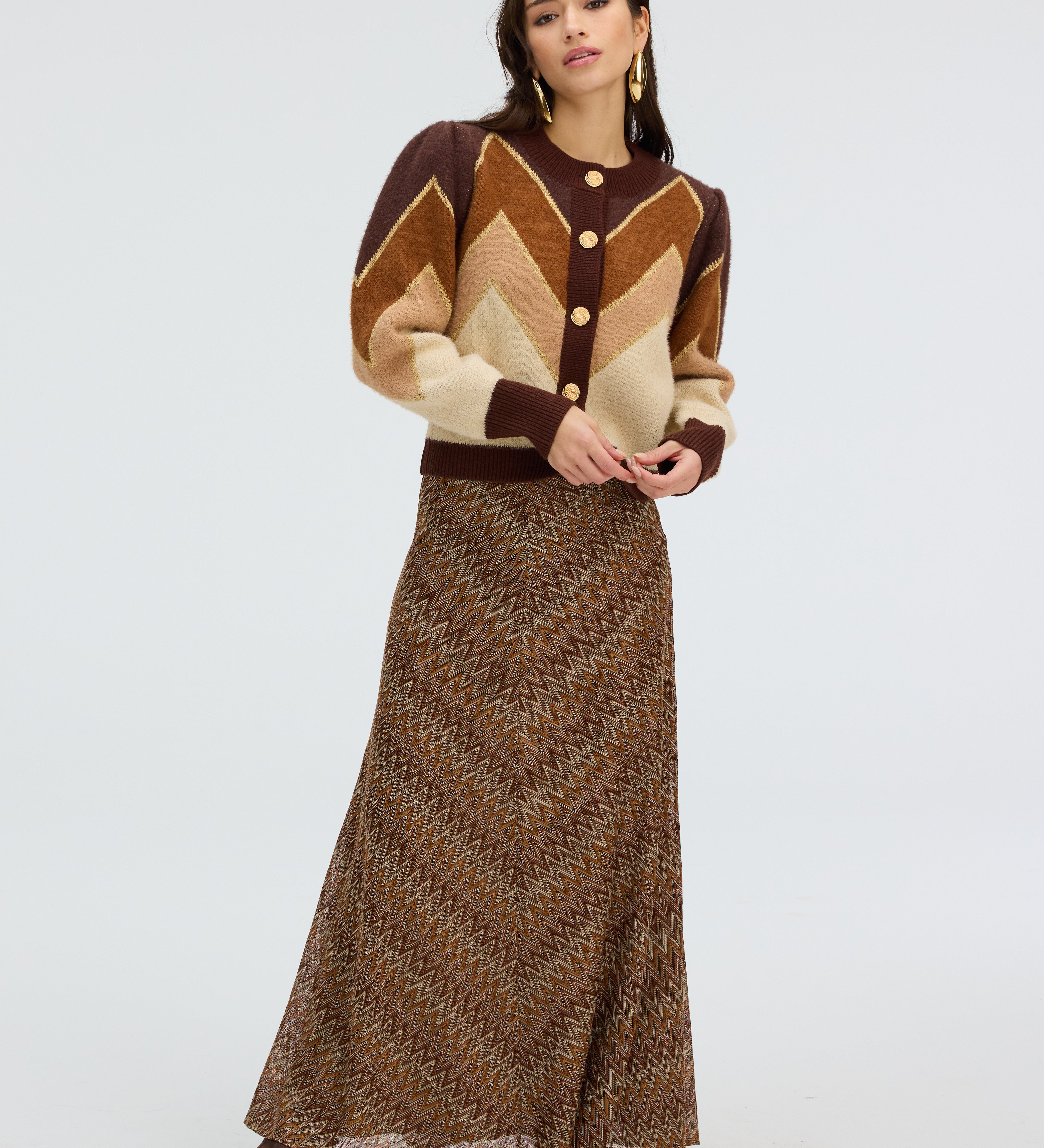 FUZZY CHEVRON SWEATER