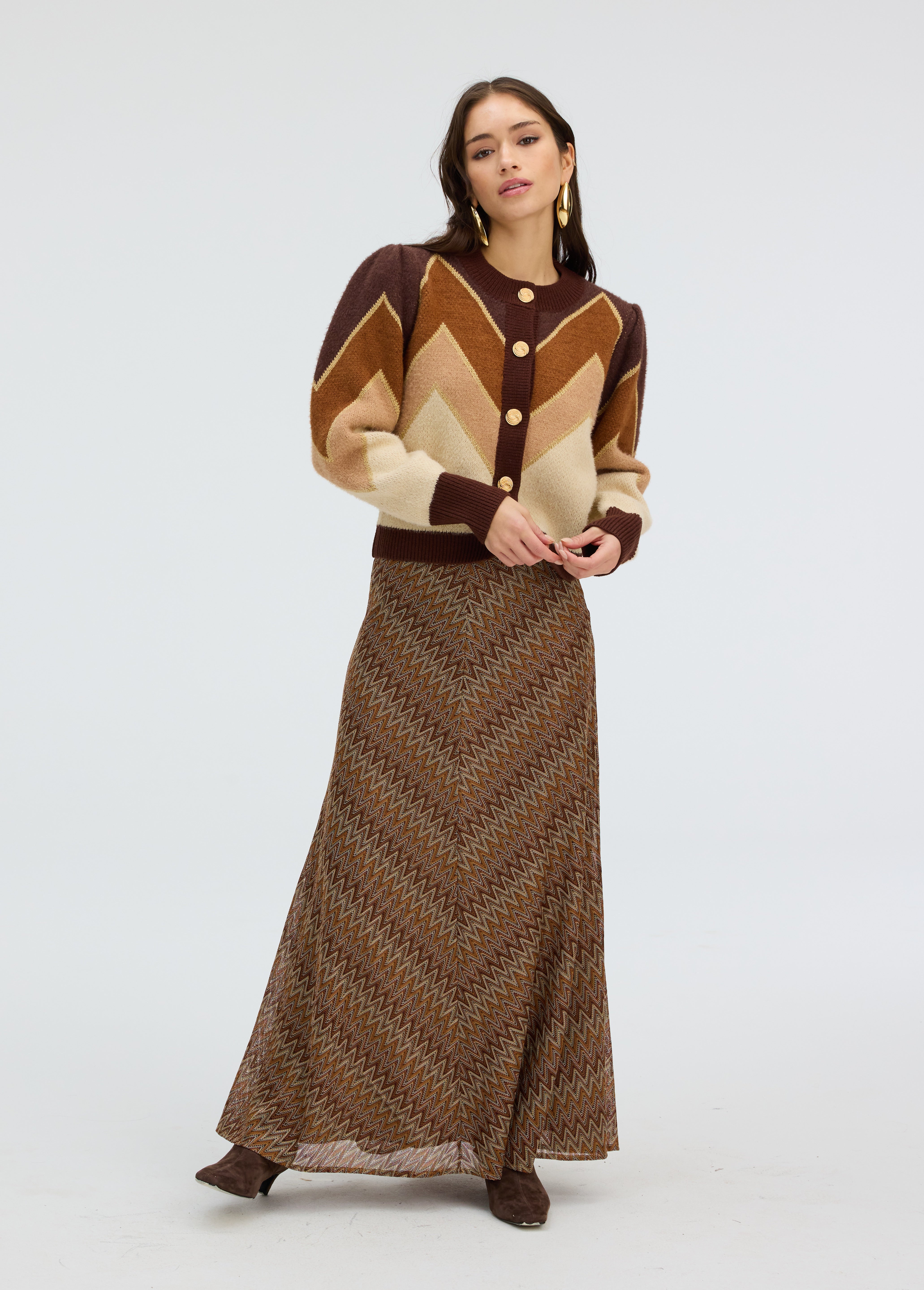 FUZZY CHEVRON SWEATER