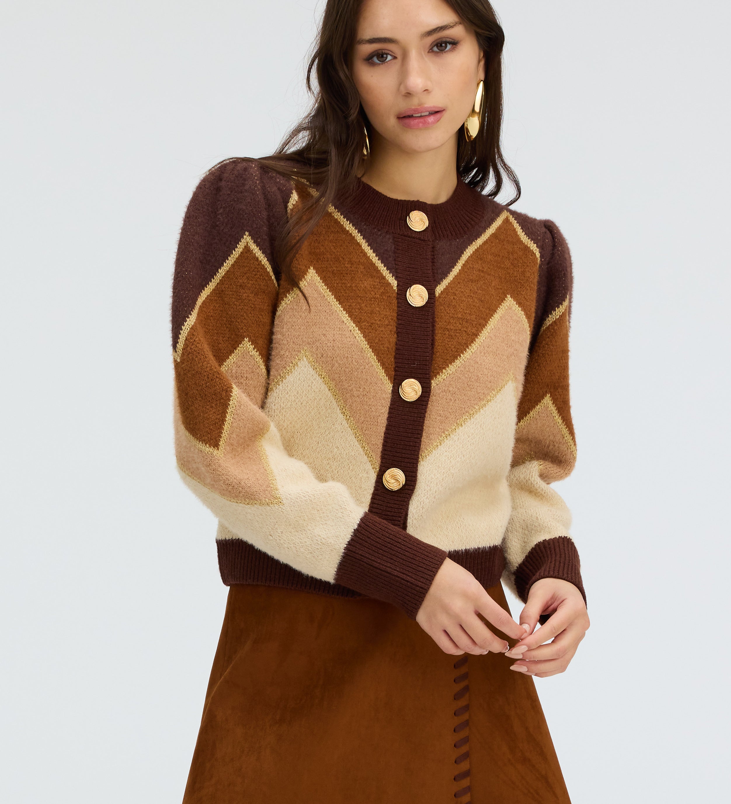 FUZZY CHEVRON SWEATER