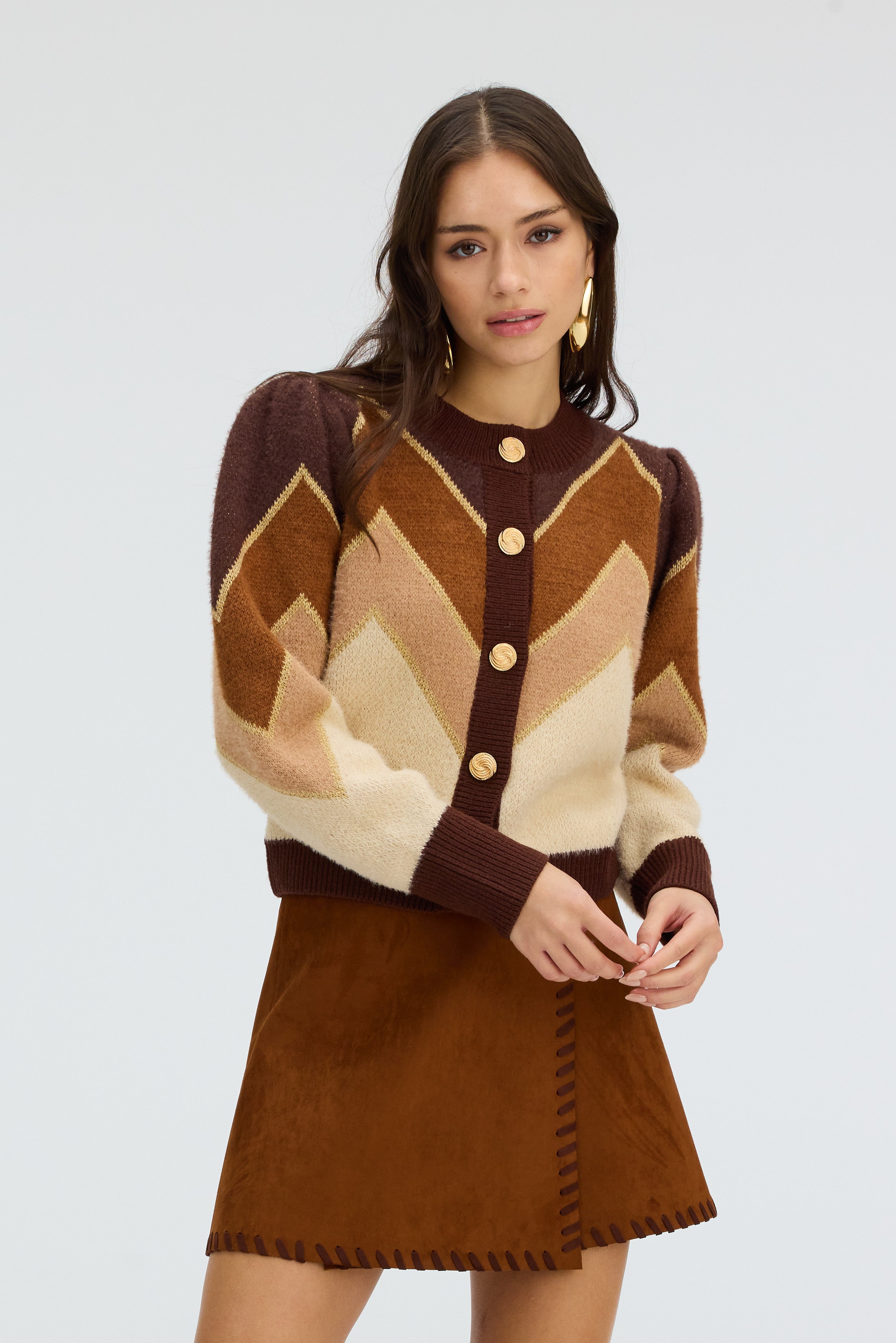 FUZZY CHEVRON SWEATER
