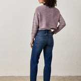 LIVIA PAINTED COTTON CROCHET CREW SWEATER