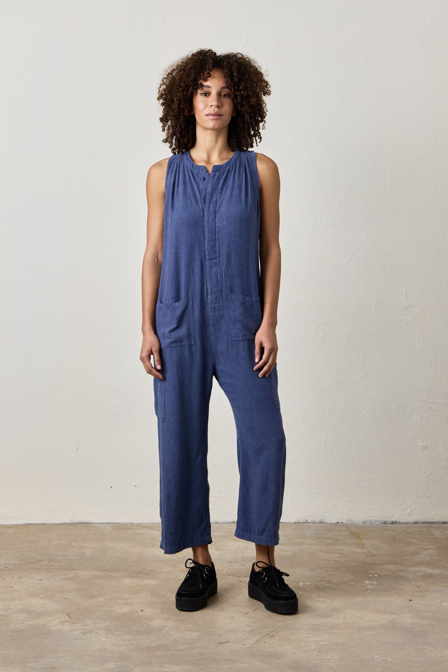 SILVA LINEN BLEND CANVAS ROMPER