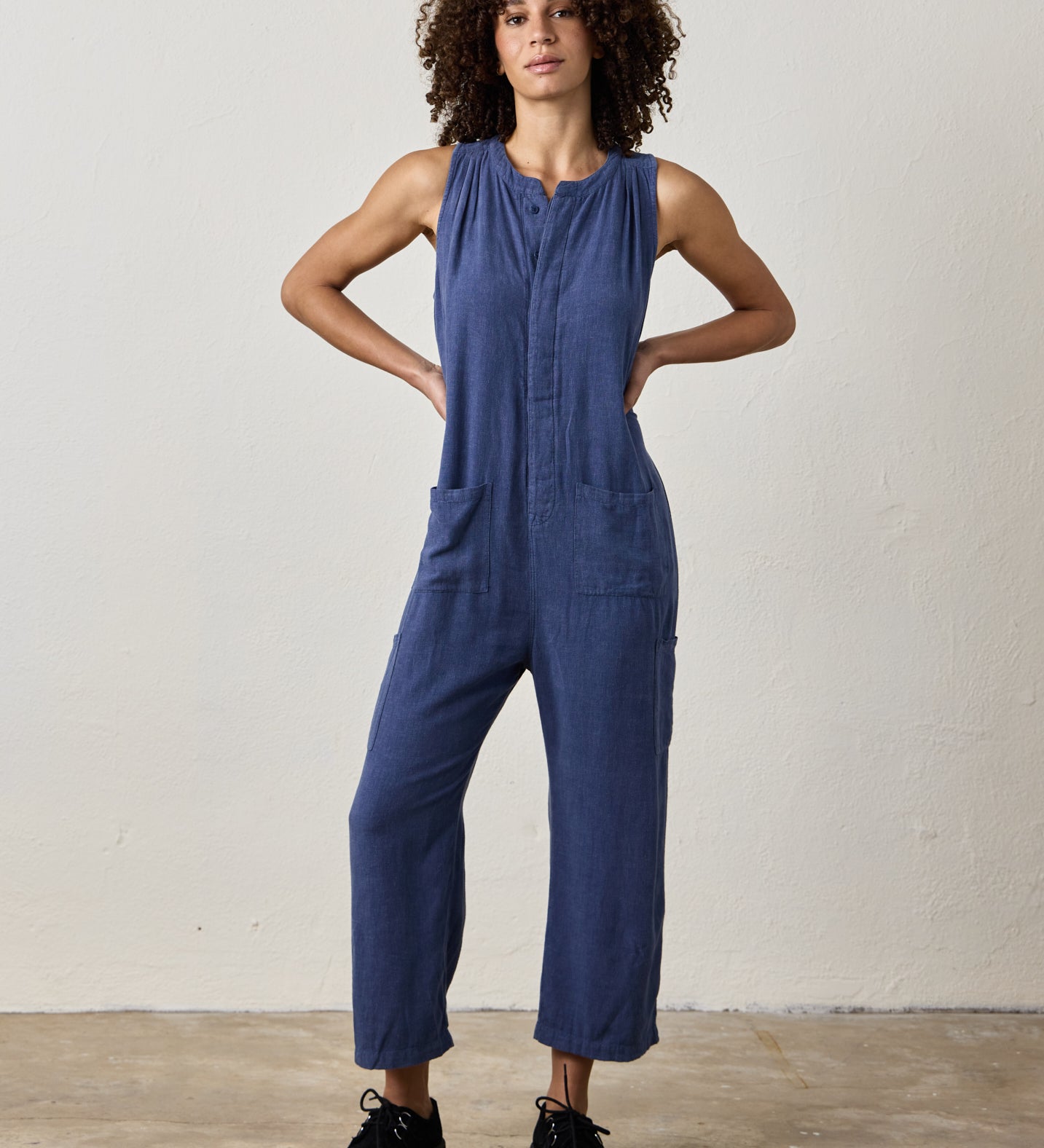 SILVA LINEN BLEND CANVAS ROMPER
